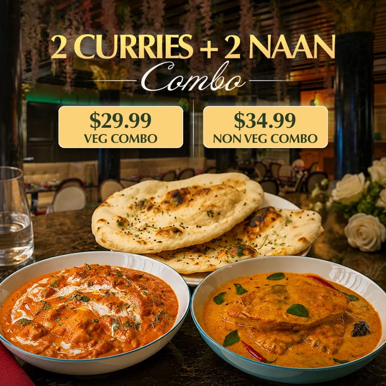 Curry Combo - Get 2 Curries + 2 Naan Combo 